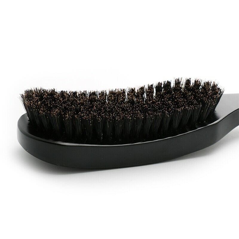 Long Curved Handle Beard Brush Men'S Pig Hair Wooden Shaving Brush Shaving  E8S7