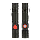 Mini XML T6 LED Flashlight USB Charging Zoomable 3 Modes Outdoor Torch
