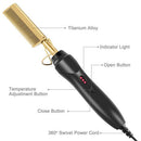 Hot Comb Electric Hair Straightener Heating Comb AntiScald Beard Straightener-US