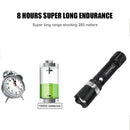 LED Flashlight 3 Modes Rotating Zoom Torch Glare Lamp Light with Battery