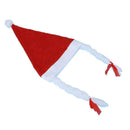 Cute White Rim Santa Christmas Hat Xmas Bonnet Decoration With Braids