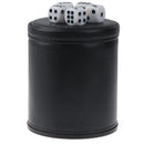 1PC Black/Red Leather Dice Cup Felt Lining Quiet Shaker for Playing Dice Ga&+