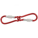 2Pcs Aluminum Climbing Screw Locking Snap Carabiner Hook Keychain Red P1K9