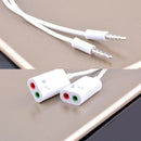 3.5mm Audio Headset Mic Y Splitter Cable Adapter TRRS to 2 TRS For Tabs, Laptop