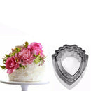 4pcs Stainless Steel Mold Bakeware Pastry Tools Heart Peony Flower Cake Fon N8U2