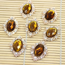 20Acrylic Cabochon Flatback DIY Rhinestone Button Embellishment Black Yellow