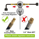 12Inch Rv Propane Pigtail Hose Connector With Type 1 Connection X 1/4 Inch