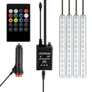 4x6" LED Multicolor Music Car Interior Strip Light Sound-Activated Ambient Lamp