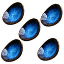 5Pcs Blue Ceramic Glaze Chopstick Rest Spoon Fork Rest Table Decor Newest Useful