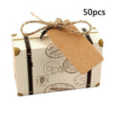 50PCS Wedding Favor Mini Suitcase Gift Box Kraft Sweet Candy Boxes Party  OTL