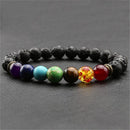 7Chakra New Healing Balance Beaded Bracelet Lava YogaReiki Prayer Stone UnisexBX
