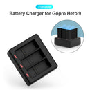Triple Battery Charger for Gopro Hero 9 Sports Camera Cell Power Adapter A