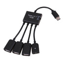 MagiDeal 4 In 1 Type-C Male Hub To USB & Micro USB Female Splitter Adapter