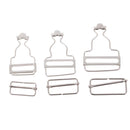 Set of 6 Sliver Dungaree Fasteners Clip Brace Clasp Buckles for Suspenders