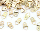 100pcs Mini Golden Triangle D-Ring Picture Photo Frame Hook Hanger 10x20mm LJ