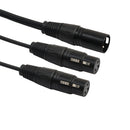 2Pack Microphone Lead / Mic Cable / XLR Patch Lead Male to 2 Female Plug 1ft