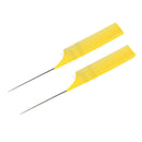 2x ABS Weave Highlighting Foiling Hair Combs Hair Comb Brush Pin Tail Yellow