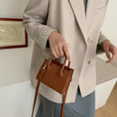 Fashion Solid Women Shoulder Handbag PU Totes Crossbody Bags (Light Brown)