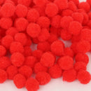 200Pcs Vibrant Colours Fluffy Small Craft Pompoms 18mm Red