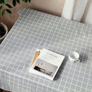 Gingham Table Cloth Cover Table Protector Grey Texture Home Dining 140x180cm