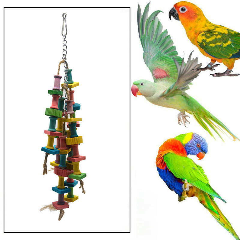 Colorful Parrot Toys Macaw Cage Chew Toys For Parrots Birds Conure Swing