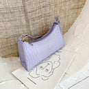 Alligator PU Women Handbag Tote Office Lady Shoulder Underarm Bags (Purple)