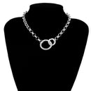 Punk Choker Necklace Hip Hop Jewelry Trendy Iron Thick Chain Circle Necklac