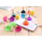 7pc Mini Wooden Hanle Toilet Shape Plunger Rubber Cell Phone Sucker Holder Stand