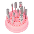 48Hole Pink Organizer Manicure Storage Box Displayer Nail Drill Bit Holder 3C