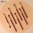 Ducare 7Pcs Red Eye Makeup Brush Set Makeup Brushes Eyeshadow Blending Eyeb