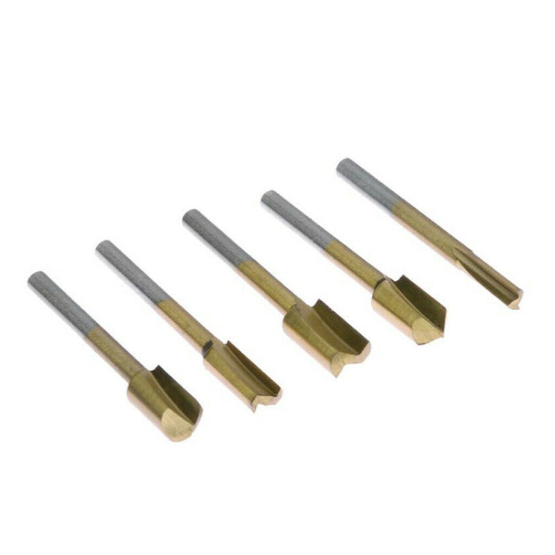 Hard Alloy Wood Milling Cutter, Tongue & Groove Router Bit Set, 3mm Shank