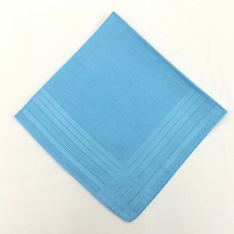 12x Classic 100% Cotton Plain Handkerchiefs Square Hankie Party Kerchiefs