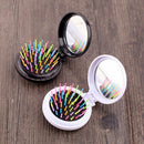 Rainbow Volume Massage Hair Brush Pocket Size Round Hair Brush Comb With Mi