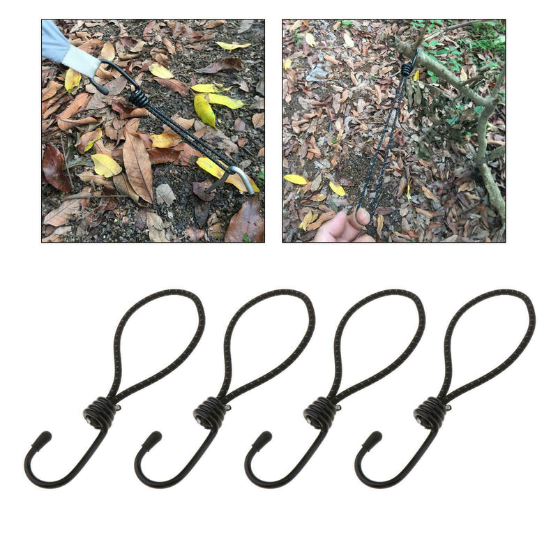 4pcs/Set Elastic Bungee Hook Ties Expander Hooks for Tarpaulins Pavilions Tents
