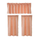 3Pcs Pink Rod Pocket Short Tier Curtains Panels Half Drapes for Bathroom