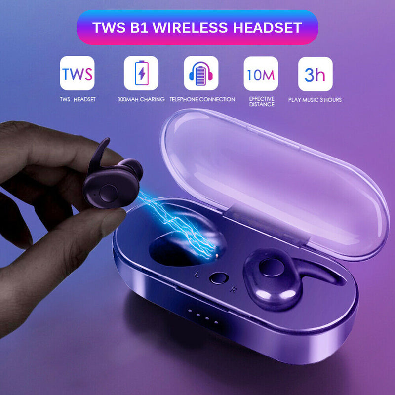 B1 Wireless Bluetooth Mini Earphones TWS Music Sports Headphones (Black)