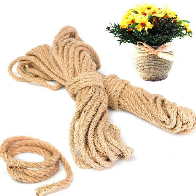 2pcs 10M Long Jute Twine Natural Hemp Bound String Rope Thick DIY Home Deco