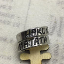 1 Pc Fashion Women Punk Heart Letter "Hakuan Matata" Open Twist Finger Ringã€ ME