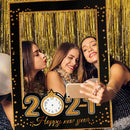 2021 Happy New Year Photo Booth Props Paper Photo Frame Xmas Decors For ParS Hn
