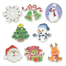 8pcs Christmas Brooch Pins for Women, Multi-Colored Ally Crystal Enamel Jewelry