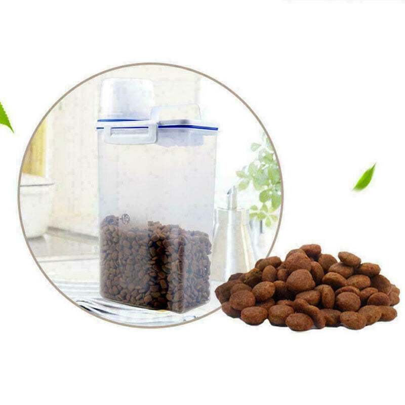 Pet Food Storage Container Airtight Dog Cats with Measuring Clear Cup Nice G2X7