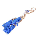 Synthetic Leather Tassel Keychain Car Key Chain Ornaments Bag Charm Royal B