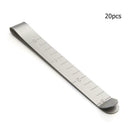 20pcs Stainless Steel Hemming Clips Measurement Ruler Sewing Quilting Clips A