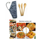 Bamboo Cutlery Set Eco-friendly Flatware Fork Spoon For Camping Best Travel F3X5
