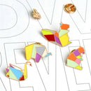 9Pcs/Set Enamel Cartoon Animal Brooch Pin Shirt Collar Pin Gift Women Jewelry`3C