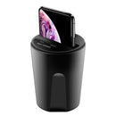 Black Cylindrical 10W X8 Car Wireless Charger Cup With Usb Output For Iphon