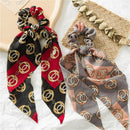 Beach Style Round Printed Ribbon Large Intestine Circle Hair Ring Women'S P
