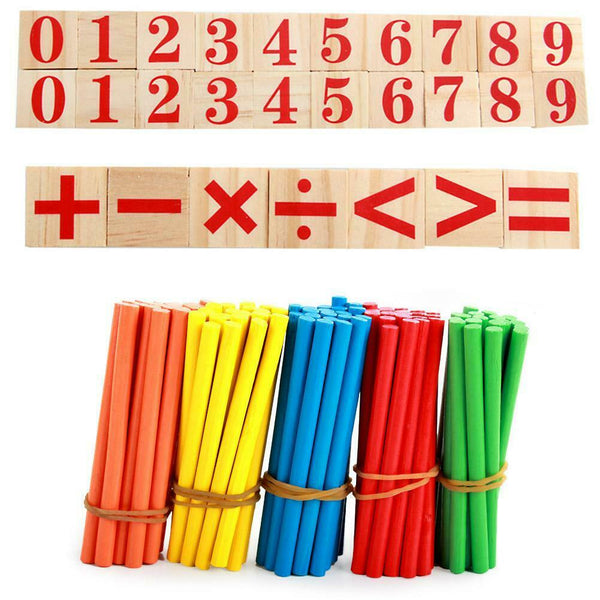 Wooden Toys for Children Mathematics Game Stick Math Numbers Counting Rods  #s