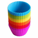 24PCS Silicone Baking Cups Cupcake Liners Muffin Cups Non-Stick Molds Reusa K5R5
