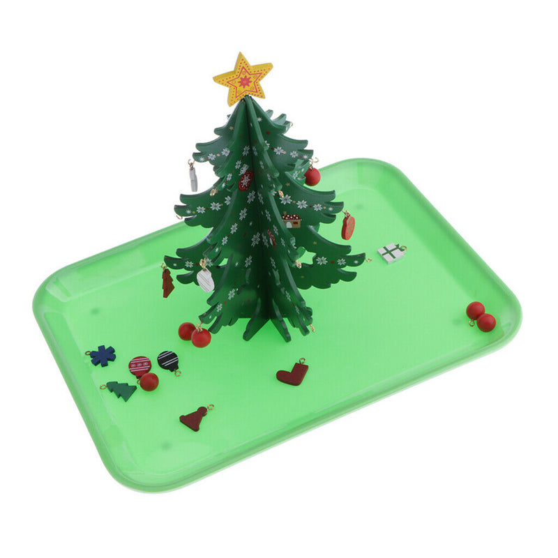 Creative Wood Building Blocks Christmas DIY Tree Set for Kids Children Men